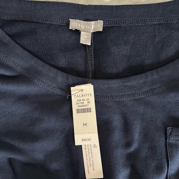 Womens NWT Talbots Blue T Shirt Dress Short Sleeve Crew Neck - Picture 3 of 3